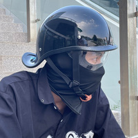 Casque demi-coque rétro certifié 3C en ABS pour scooters électriques et motos, casque de sécurité léger avec visière transparente