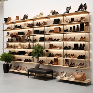 2024 sang trọng <span class=keywords><strong>Carousel</strong></span> Giày giá tùy chỉnh thiết kế xoay Giày giá lưu trữ tủ Wall Mount Giày giá - Product Image 3