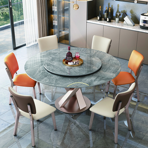 Moderno semplice grande tavolo da pranzo rotondo in ardesia con giradischi in marmo mobili per la casa appartamento o Bar uso - Product Image 3