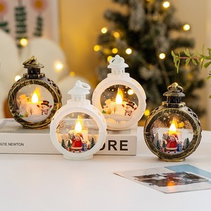 Christmas Retro <b>Night</b> <b>Lights</b> Round LED Warm White Battery Operated Tabletop Decorations For Holiday Party - Product Image 1