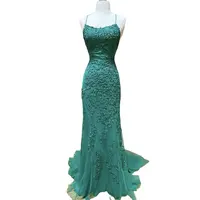 Serene Hill — robe de soirée pour filles, tenue de soirée élégante, vert marine, bretelles Spaghetti, style sirène, LA71162