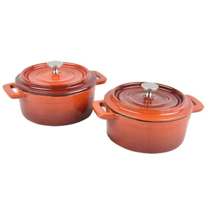 Mini <span class=keywords><strong>cocotte</strong></span> en <span class=keywords><strong>fonte</strong></span> émaillée orange pour la cuisine à domicile à <span class=keywords><strong>prix</strong></span> d'usine - Product Image 3
