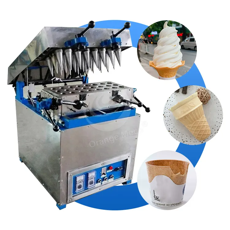 ORME China Shaped Waffle Ice Cone Make Edible Cookie Coffee Cup Waffle Baking Manufacturer Machine