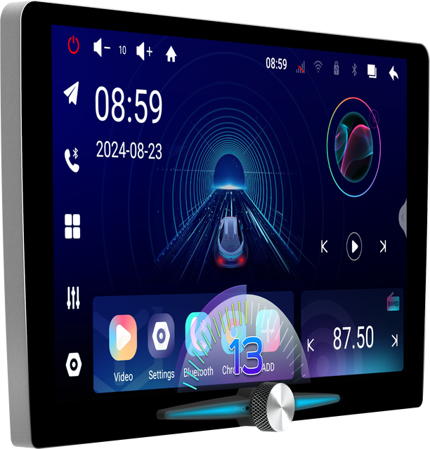 Caska Universal Car Android Player with GPS 2K QLED Display Octa Core 4G/WiFi CarPlay & Android Auto Stereo for Monitor