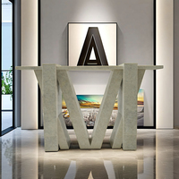 Table de couloir console en marbre multifonctionnelle de luxe pour salon