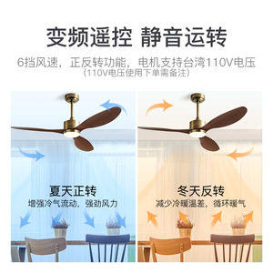 Ventilateur de plafond à moteur en cuivre pur à <span class=keywords><strong>fréquence</strong></span> variable silencieux avec télécommande pour salon et salle à manger, nouveau modèle 2025, style nordique, pour les passionnés d'Internet - Product Image 2