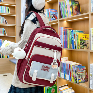 Sac à dos de grande capacité pour les collégiens Sacs à dos de couleur assortis pour filles mignonnes - Product Image 5