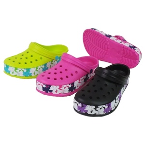 Nouvelles Sabots à Plateforme à Imprimé Floral pour Femmes et Enfants, Vente en Gros, Claquettes de Jardin Personnalisées en EVA avec Bride Arrière pour la Plage et les Loisirs - Product Image 1