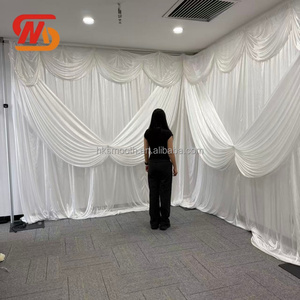 ผ้าม่านตกแต่งฉากหลังงานแต่งงาน ดีไซน์ใหม่ ผ้าสีขาวเนื้อนุ่ม พร้อมผ้าคลุมตกแต่ง - Product Image 2