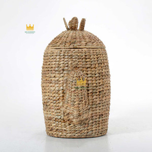 Panier de rangement en jacinthe d'eau tressée en forme de cactus, idéal pour le salon ou comme organisateur de jouets pour enfants – Excellent rapport qualité-prix - Product Image 2