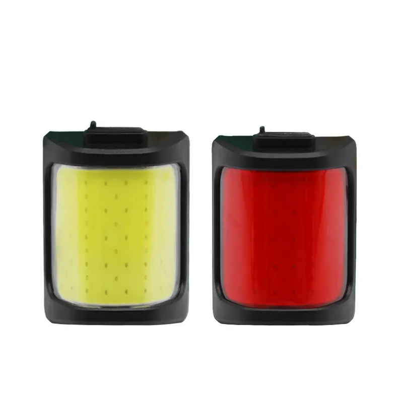 RTS AT Multifunctional Waterproof USB Rechargeable Bike Tail Light Red White COB LED Bicycle Front And Rear light Set