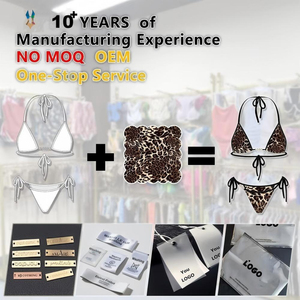 Wholesale <strong>Brazilian</strong> Sexy Strapless Top Swimwear Women Animal Leopard Print Swimsuit <strong>Bikini</strong> Set - Product Image 6
