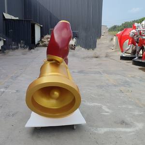 Campanas de Navidad Cinta de color rojo Adornos dorados Decoración de Festival Fibra de vidrio Decoraciones navideñas al aire libre Exhibición - Product Image 3