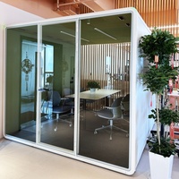 Support extérieur PET mousse acoustique gousses de travail silencieuses personnalisées pour 1 à 8 personnes salle de réunion démonter disponible