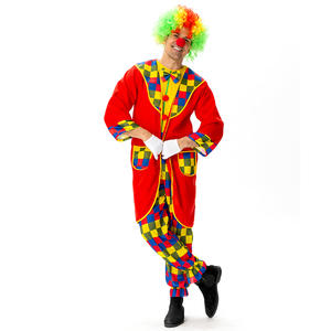 ชุดตัวตลกผู้ใหญ่สำหรับงานฮาโลวีน คอสเพลย์ ชุดเสื้อผ้าโพลีเอสเตอร์ ประกอบด้วยเสื้อแจ็คเก็ต กางเกง หมวก ตลกขบขัน - Product Image 2