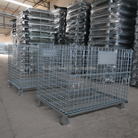 Chariots de stockage industriels robustes en fil métallique bleu pour la logistique et l'approvisionnement à grande échelle