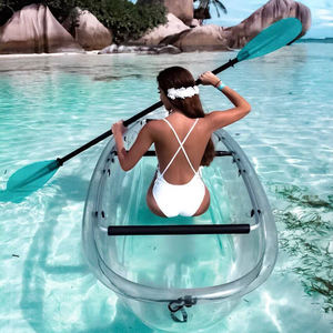 Kayaks en PC transparent certifiés CE, kayaks transparents de haute qualité, canoë transparent pour deux personnes, bateau transparent - Product Image 4