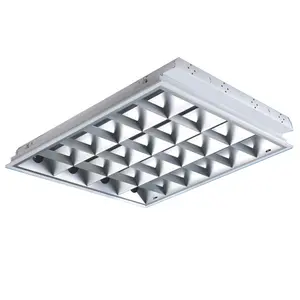 Energy saving 60x60 louver recessed troffer led light 3x18w 4x20w T8 grille lamp 600x600mm square grille panel light fixture