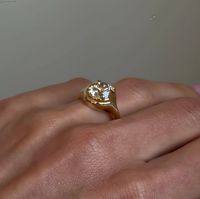 Bague de fiançailles 2 carats en moissanite VVS, style signet, en argent sterling 925 plaqué or 18 carats, bijoux de luxe pour femme, style Old Money