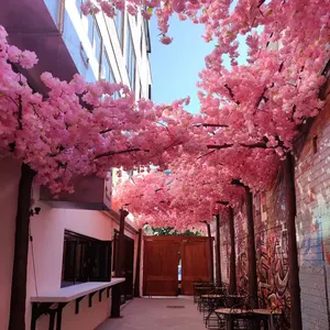 De gros lumineux rose cherry blossom arbre-Sakura fleurs artificielles d'intérieur et d'extérieur, arbres de fleurs de cerisier, de haute qualité, personnalisé, pour un mariage, 2 pièces