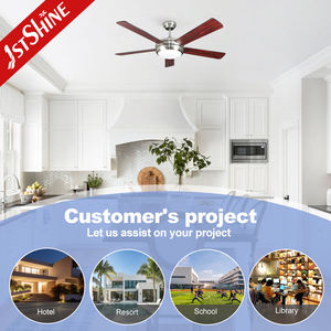 Ventilador de techo con control remoto, motor de refrigeración por aire de 52 pulgadas, 5 hojas de madera contrachapada, iluminación industrial, fábrica de ventiladores de techo, 1stshine - Product Image 5
