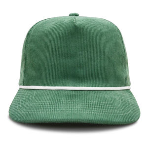 Gorra de Béisbol Deportiva Verde de 5 Paneles con Cierre a Presión, Estilo Moderno, Ajustable, de Pana Estructurada, Fabricada por un Fabricante de Gorras - Product Image 3