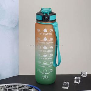 ขวดน้ำกีฬา Fitness Time Maker Tritan ปลอดสาร BPA เป็นมิตรกับสิ่งแวดล้อม พลาสติกสำหรับโปรตีน โลโก้สั่งทำได้ ขนาด 32 ออนซ์ 1000 มล. สร้างแรงบันดาลใจในการออกกำลังกาย - Product Image 3