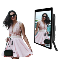 Cartelera Digital de 18,5/21,5/27 ", mochila móvil para caminar, reproductor de publicidad, cámara de 2M, Panel táctil, mochila LCD de marketing