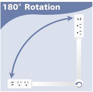 Multipresa con Spine EU e US, 2 Porte USB-A, USB-C e 2 Prese AC, Forma Rotonda e Quadrata - Product Image 2
