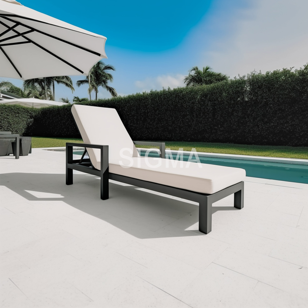 New High End Quality Patio Garden Outside Furniture Aluminum Sun Bed Aluminium Daybed Chaise Lounge