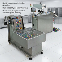 Imprimante de marquage laser UV à alimentation automatique haute vitesse BMG pour couvercles en PET/plastique avec vérification OCR/code QR Ligne de tri de capsules avec rejet de servosortisseurs