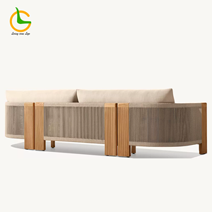Tếch Sân Vườn Sofa Cho Bên Ngoài Hiện Đại Không Thấm Nước Gỗ Tếch Đồ Nội Thất Với Đệm Cho Phòng Khách Ban Công Sân Vườn Khách Sạn - Product Image 4