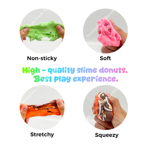 Novelty Borax Free Stretch Pressure Relief Toy Food Pretend Play Cute Soft DIY Donut <b>Slime</b> Squeeze Toy - Product Image 3