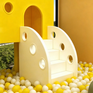 Aire de jeux intérieure pour enfants avec toboggan et piscine <span class=keywords><strong>à</strong></span> balles sur le thème de la <span class=keywords><strong>cabane</strong></span> jaune, équipement de parc pour centre de maternité et club pour enfants haut de gamme - Product Image 3