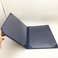 Couverture de certificat en cuir PU A4 avec logo personnalisé en similicuir bleu marine dossier de diplôme d'études graduées pour cadeau