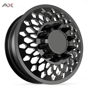 Rines Forjados de 10 Birlos de 22, 24 y 26 Pulgadas, 22x8.25, 24x8.25, 10x225, Negro Brillante Mecanizado para Camionetas Ford F450, F550, Ram 4500, 5500 DRW - Product Image 1