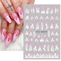 Klein Blue Flaming Fruit 3D Nail Art Tattoo Sticker Nouveau Design Facebook Autocollant Adhésif pour la Beauté des Ongles en Plastique