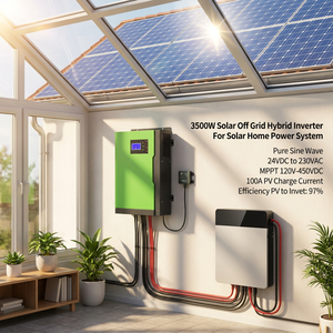 Convertisseur solaire hybride 3500W 24V DC vers 230V AC tout-en-un avec contrôleur de charge MPPT intégré, convertisseur à onde sinusoïdale pure - Product Image 4