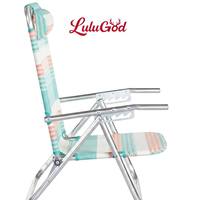 Chaise pliante en alliage d'aluminium réglable à cinq positions, siège extra large pour le camping en plein air