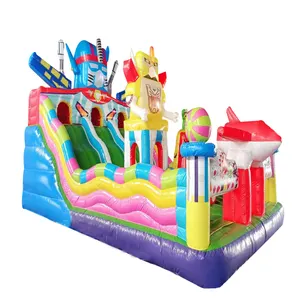 Dog Animal Theme Inflatable Jumping Castle Slide Combo Commercial Pvc Inflatable Children Bounce House With Fun Obstacle Course