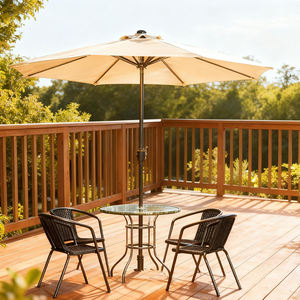 Sombrilla de Playa de Hierro para Exteriores, Paraguas y Parasoles Redondos Contemporáneos, Sombrilla Grande con Inclinación a Precio Económico para Jardín, 2.7 m - Product Image 1