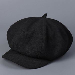 New Arrival Autumn Winter Unisex Casual Solid Color Beret <b>Hat</b> Terry Twill Foldable 8 Panel Newsboy <b>Hat</b> - Product Image 6
