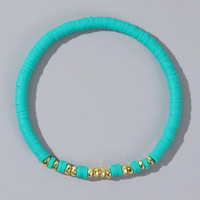 Ensemble de 7 bracelets et joncs Heishi personnalisables et tendance, perles dorées, colorés, extensibles, pour femme, idéal pour les fêtes