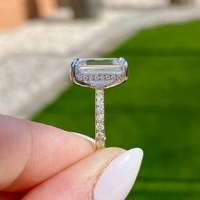 Bague de fiançailles unique en or blanc 925 et argent, diamant de laboratoire certifié IGI VVS, bijoux fins, vente chaude