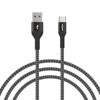 Cable de Datos USB Trenzado de Nailon Wopow WX08 Tipo-C 3A de Carga Rápida de 1.2m, Certificado CE, Garantía de 12 Meses, Negro y Rojo para Computadora