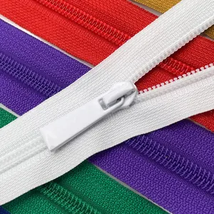 Baixo preço 3 #5 #8 # Nylon Zipper Open-end Zipper personalizado para vestuário