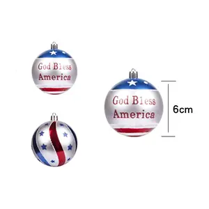 Speciale Onafhankelijkheidsdag Patriottische 6/8Cm Plastic Bal 4e Van July Decor Bal Amerikaanse Onafhankelijkheidsdag Kerstbal