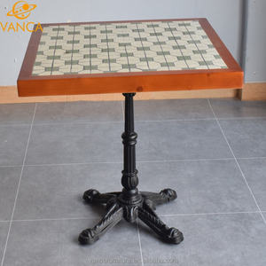 <span class=keywords><strong>Table</strong></span> de travail commerciale de meubles de cuisine d'équipement de restaurant avec la pierre en céramique de jambe de <span class=keywords><strong>fonte</strong></span> avec le <span class=keywords><strong>dessus</strong></span> en bois de <span class=keywords><strong>table</strong></span> de café de bord - Product Image 1