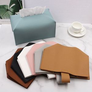 Boîte à mouchoirs durable en similicuir, porte-serviettes élégant pour la décoration de la maison, organiseur de mouchoirs imperméable pour les essentiels de bureau à domicile - Product Image 1