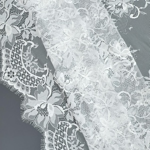 Erkoumi 150cm * 300cm colori tinti Sexy abito floreale ciglia tessuto di pizzo per abiti da sposa leggero <span class=keywords><strong>Tulle</strong></span> ricamato - Product Image 1